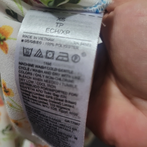 Gap Multi Colored Floral Print Long Sleeve Top XS - Picture 5 of 6